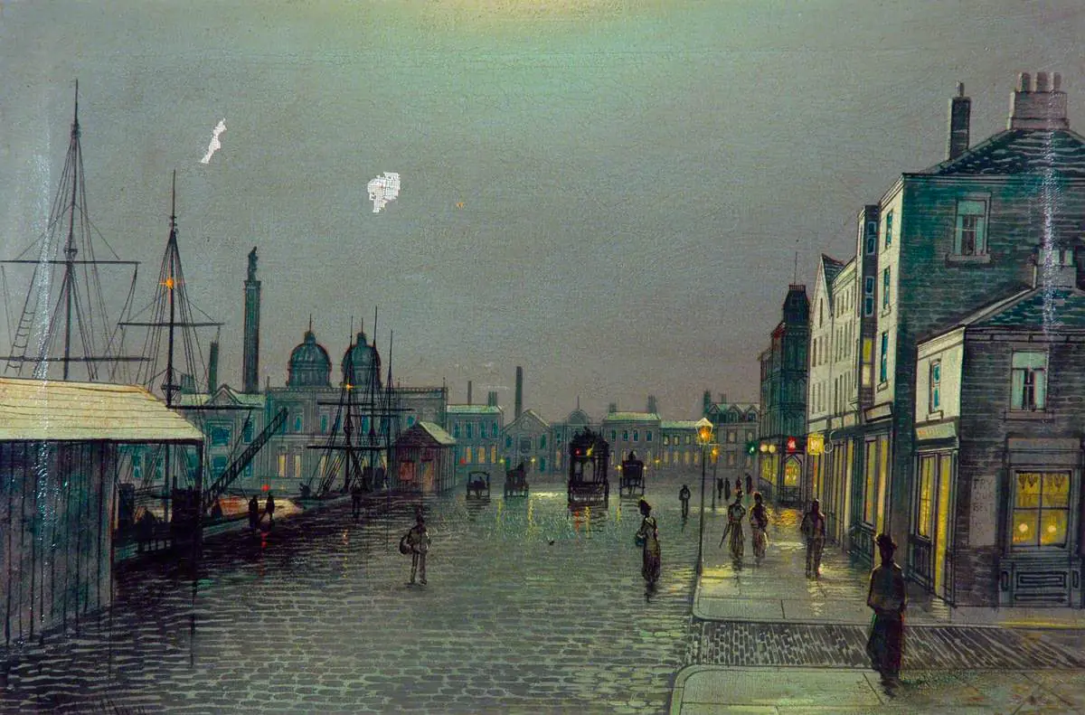 Scène du soir sur les docks de Hull - John Atkinson Grimshaw