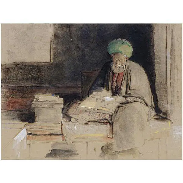 Un Arabe lisant - John Frederick Lewis