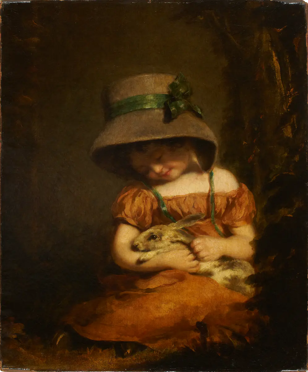 Fille avec un lapin - John Hoppner