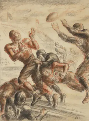 Sans titre (Héros du Touchdown) - John Steuart Curry