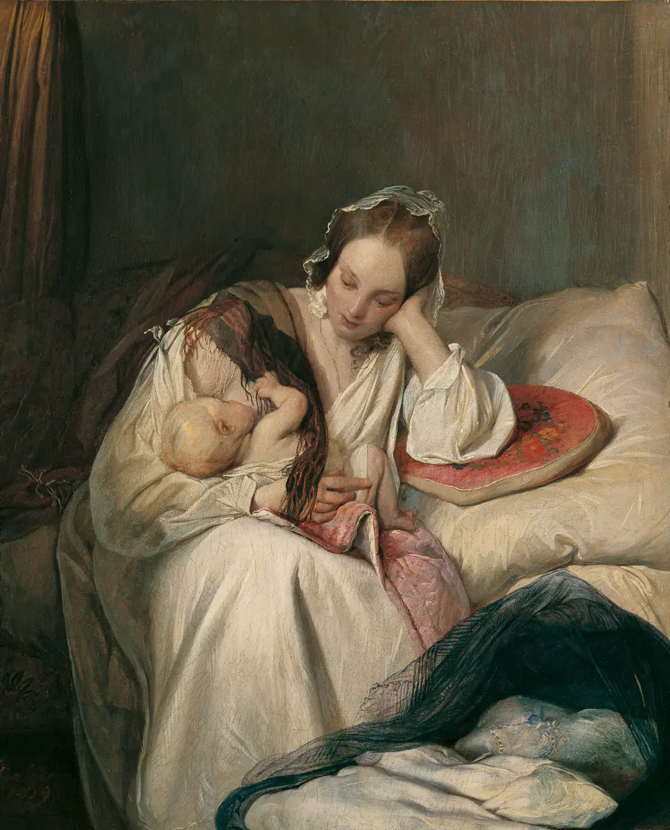 L'amour de la mère - Josef Danhauser