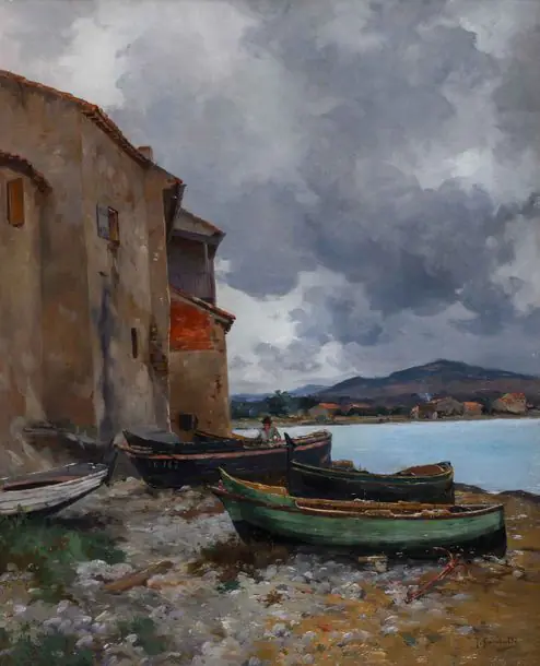 Barques sur la plage, les Lecques - Joseph Garibaldi