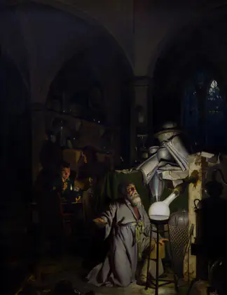 L’Alchimiste découvrant le phosphore - Joseph Wright of Derby