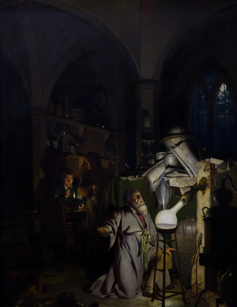 L’Alchimiste découvrant le phosphore - Joseph Wright of Derby