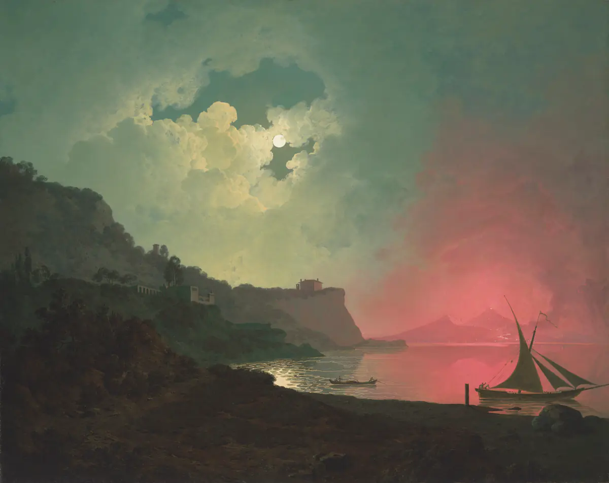 Le Vésuve en éruption vu de Posillipo - Joseph Wright of Derby