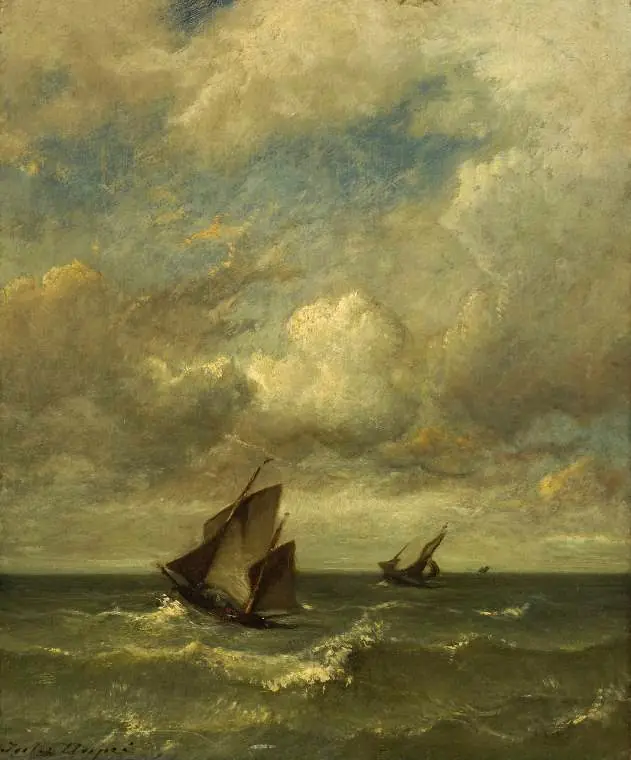 Bateaux dans la brise - Jules Dupré
