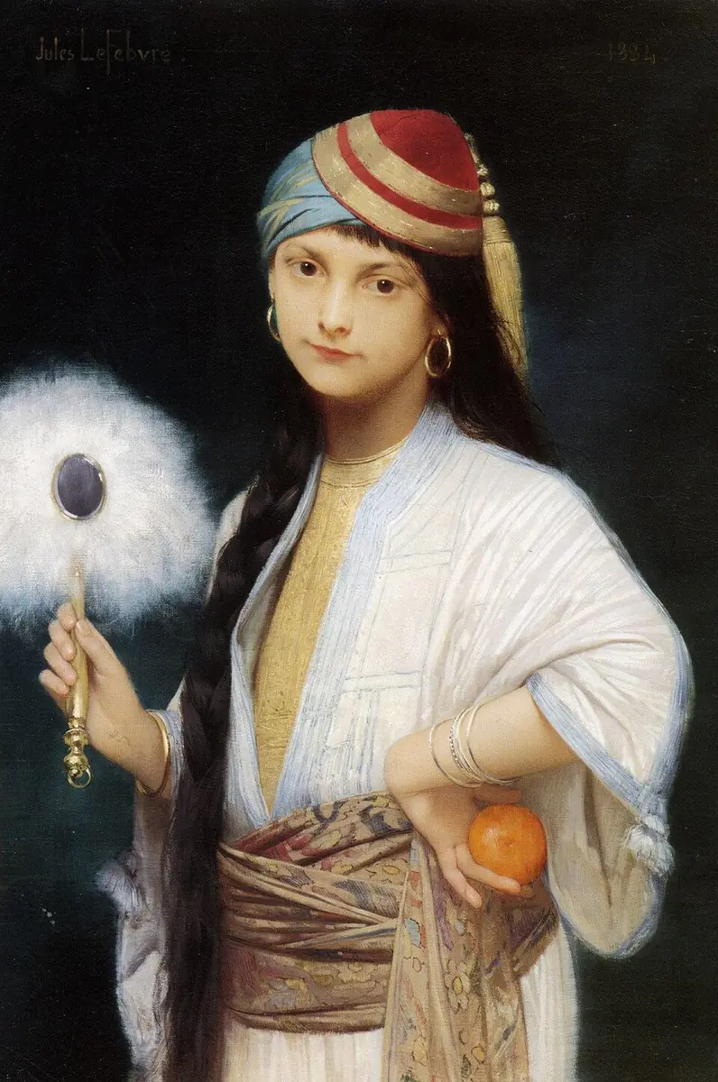 L’éventail de plumes - Jules Lefebvre