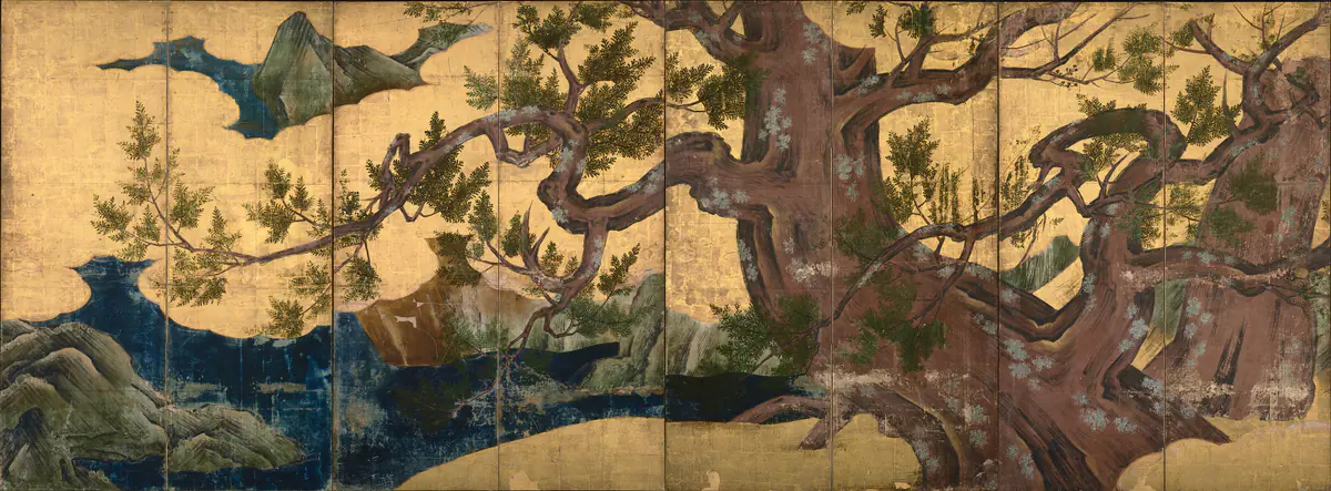 Paravent au cyprès - Kanō Eitoku