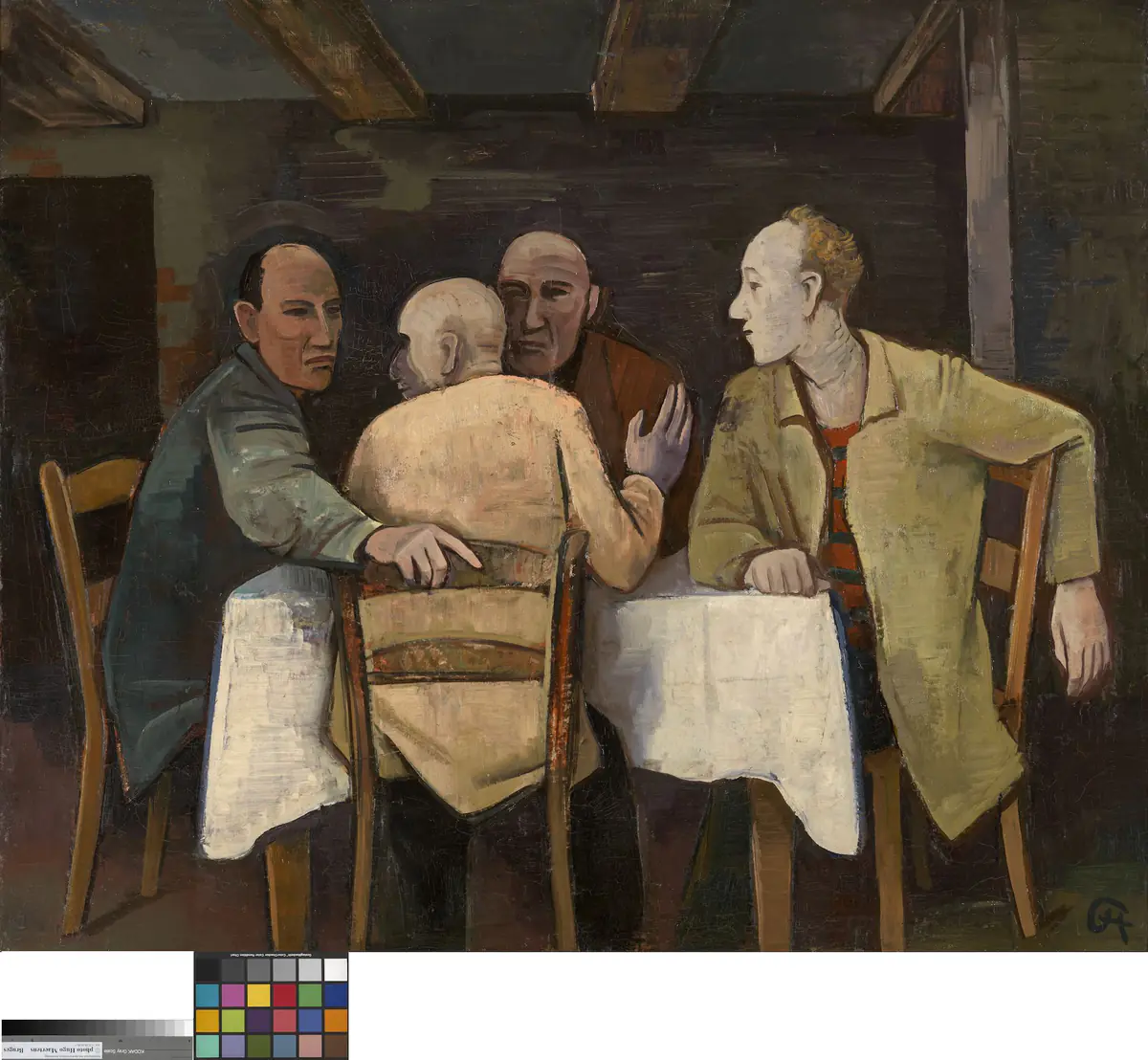 Hommes à table - Karl Hofer