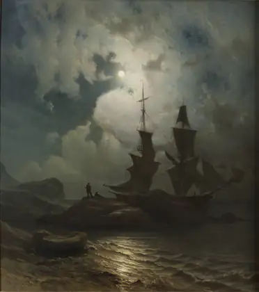 Bateau au clair de lune - Knut Baade
