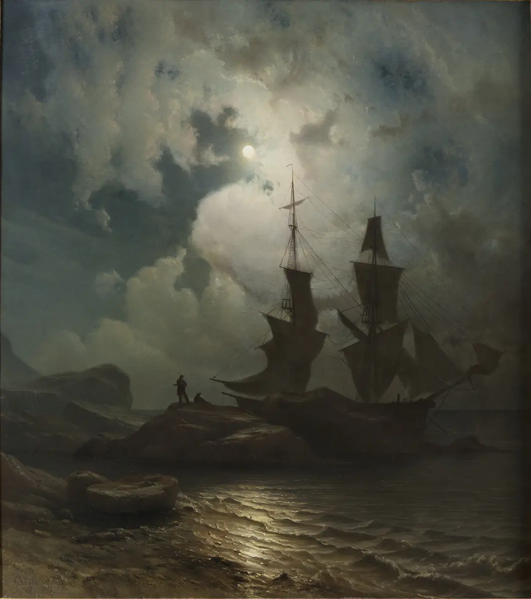 Bateau au clair de lune - Knut Baade