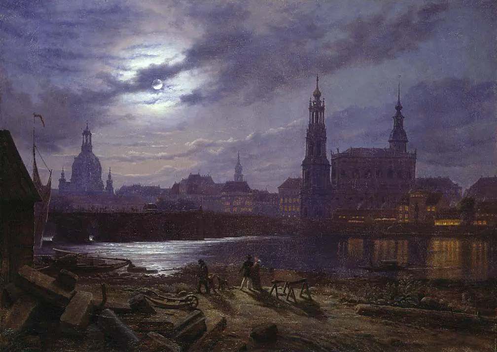 Dresde au clair de lune - Knut Baade