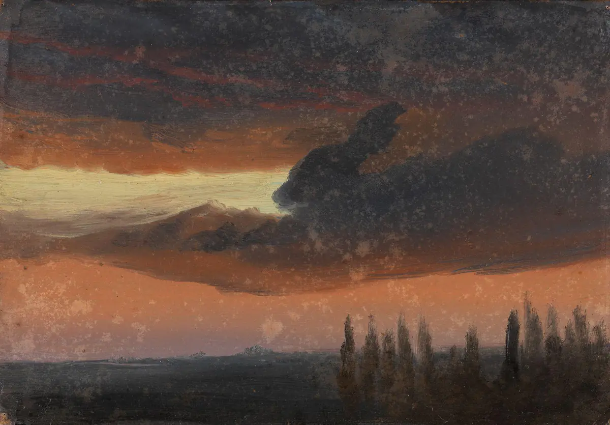 Étude des nuages sur les peupliers - Knut Baade