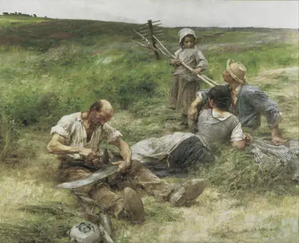 La Fenaison : pause dans l’herbe - Léon Lhermitte