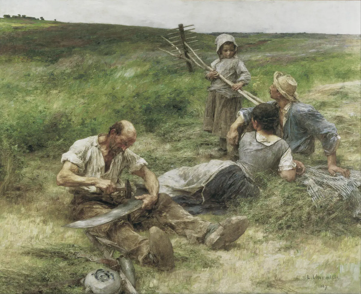 La Fenaison : pause dans l’herbe - Léon Lhermitte