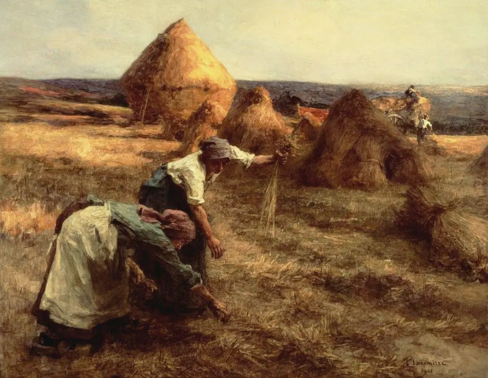 Les Glaneuses entre les meules - Léon Lhermitte