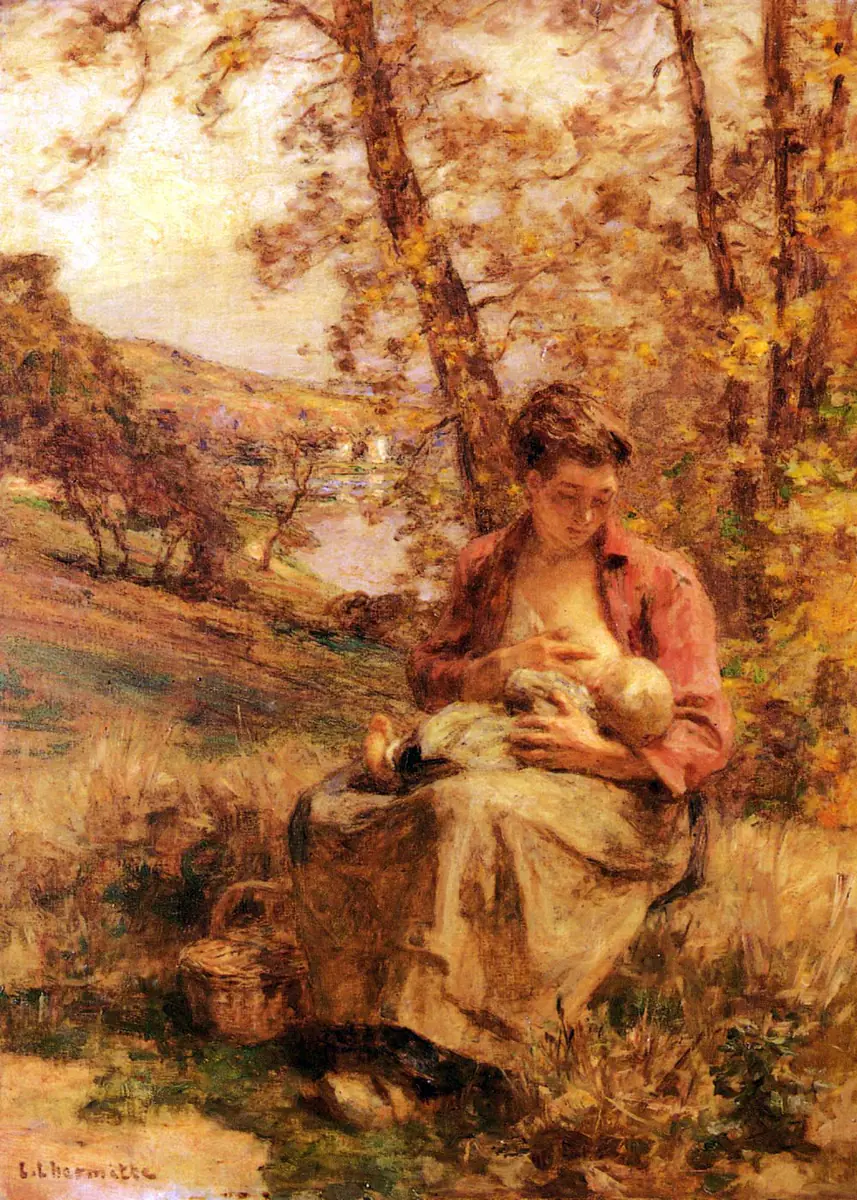 Jeune Mère sous les arbres - Léon Lhermitte
