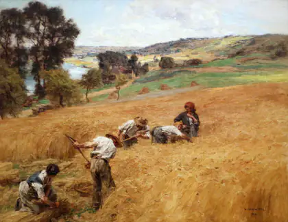 La Moisson dans la vallée - Léon Lhermitte