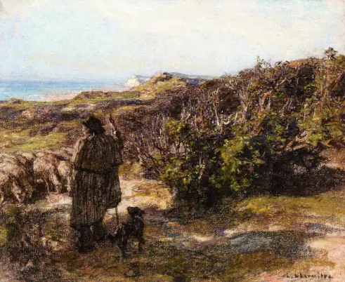 Paysanne sur le chemin - Léon Lhermitte