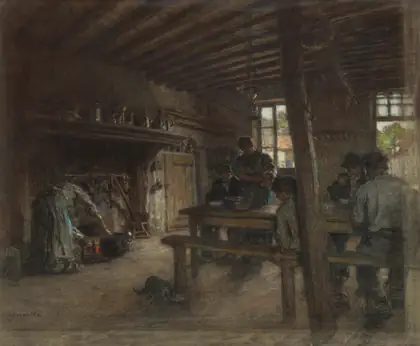 Le Repas des ouvriers à la ferme - Léon Lhermitte