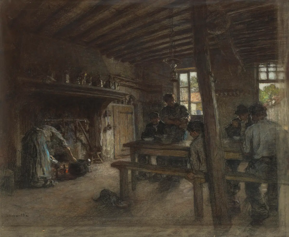 Le Repas des ouvriers à la ferme - Léon Lhermitte