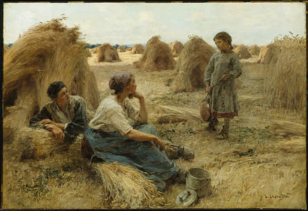 Repos de midi dans le champ de blé - Léon Lhermitte