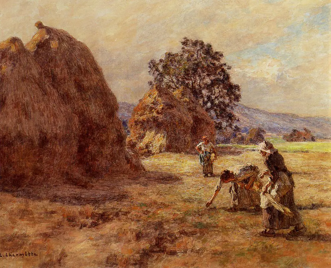 Scène de récolte avec glaneuses - Léon Lhermitte