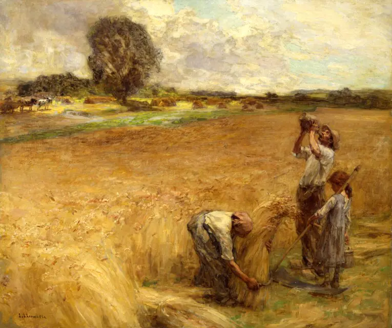 La Soif : moissonneur buvant à la gourde - Léon Lhermitte