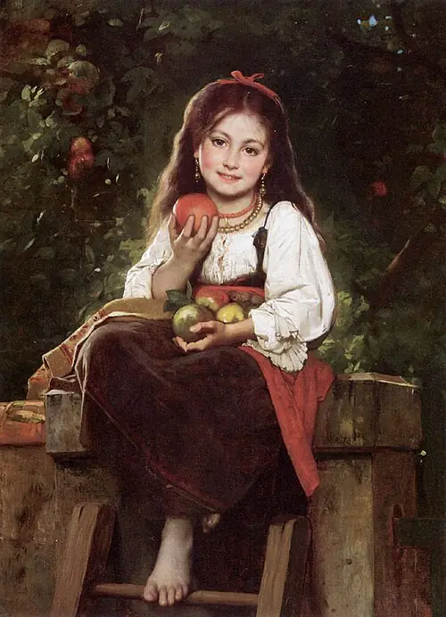 La Ramasseuse de pommes - Léon Perrault