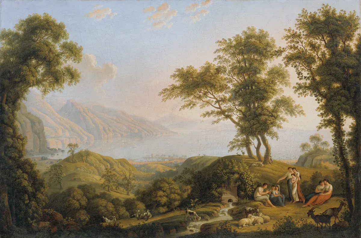 Paysage du sud avec le Vésuve - Ludwig Philipp Strack