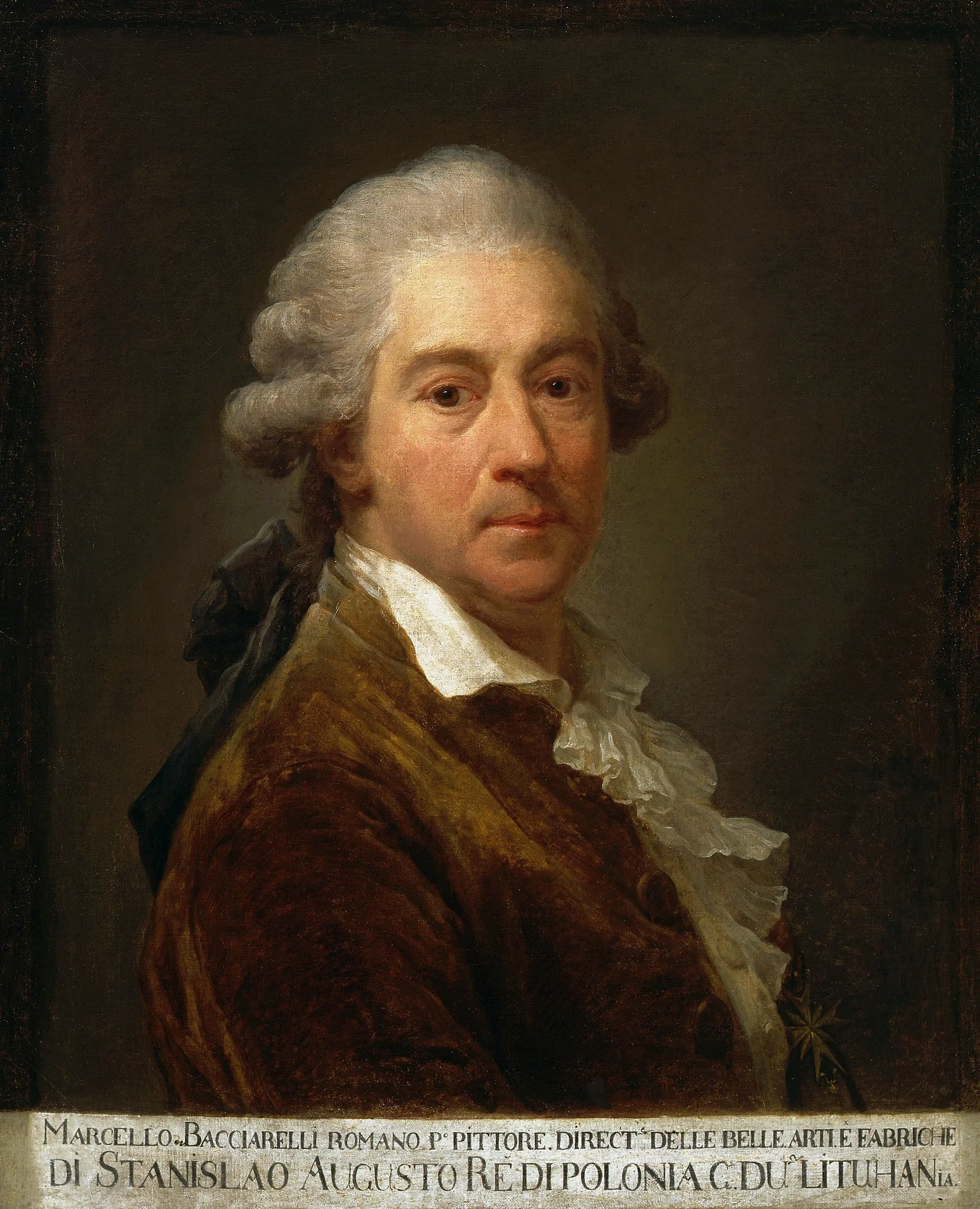 Autoportrait à la redingote marron. - Marcello Bacciarelli