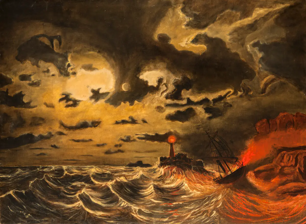 Bateau à vapeur en flammes - Marcus Larson