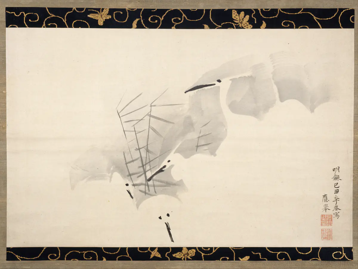 Hérons blancs - Maruyama Ōkyo