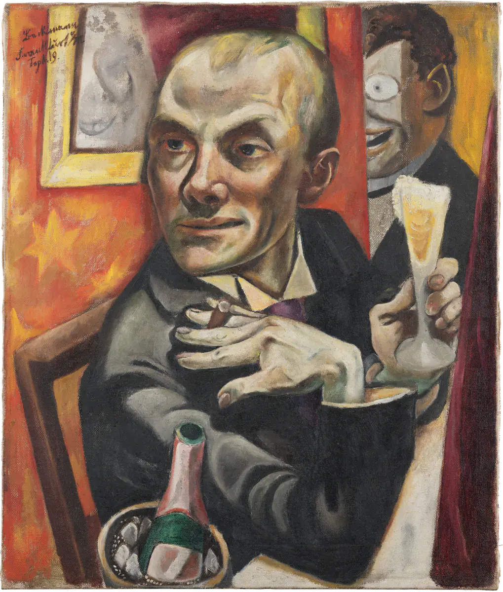 Autoportrait avec coupe de champagne - Max Beckmann