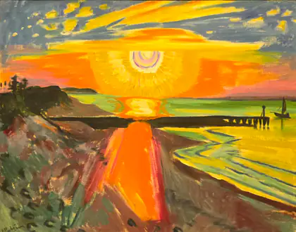Coucher de soleil sur la mer - Max Pechstein