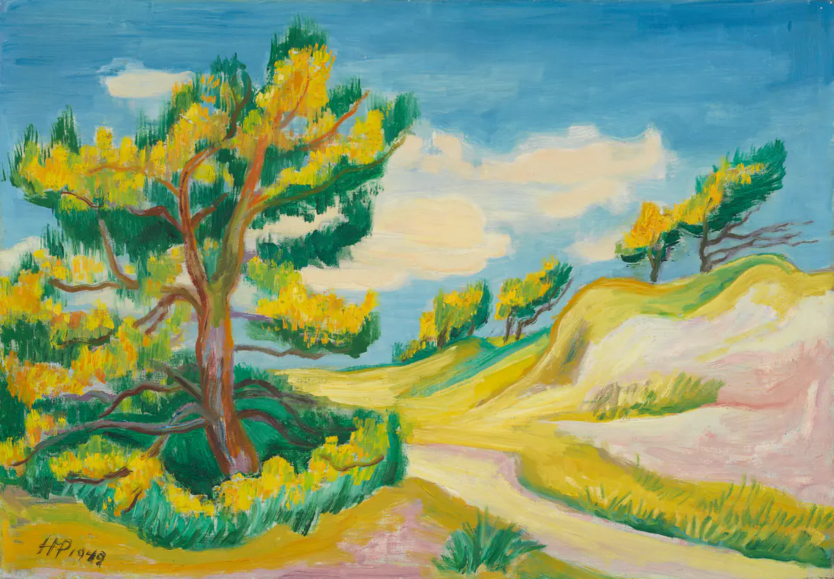 Pinèdes fleuries dans les dunes - Max Pechstein