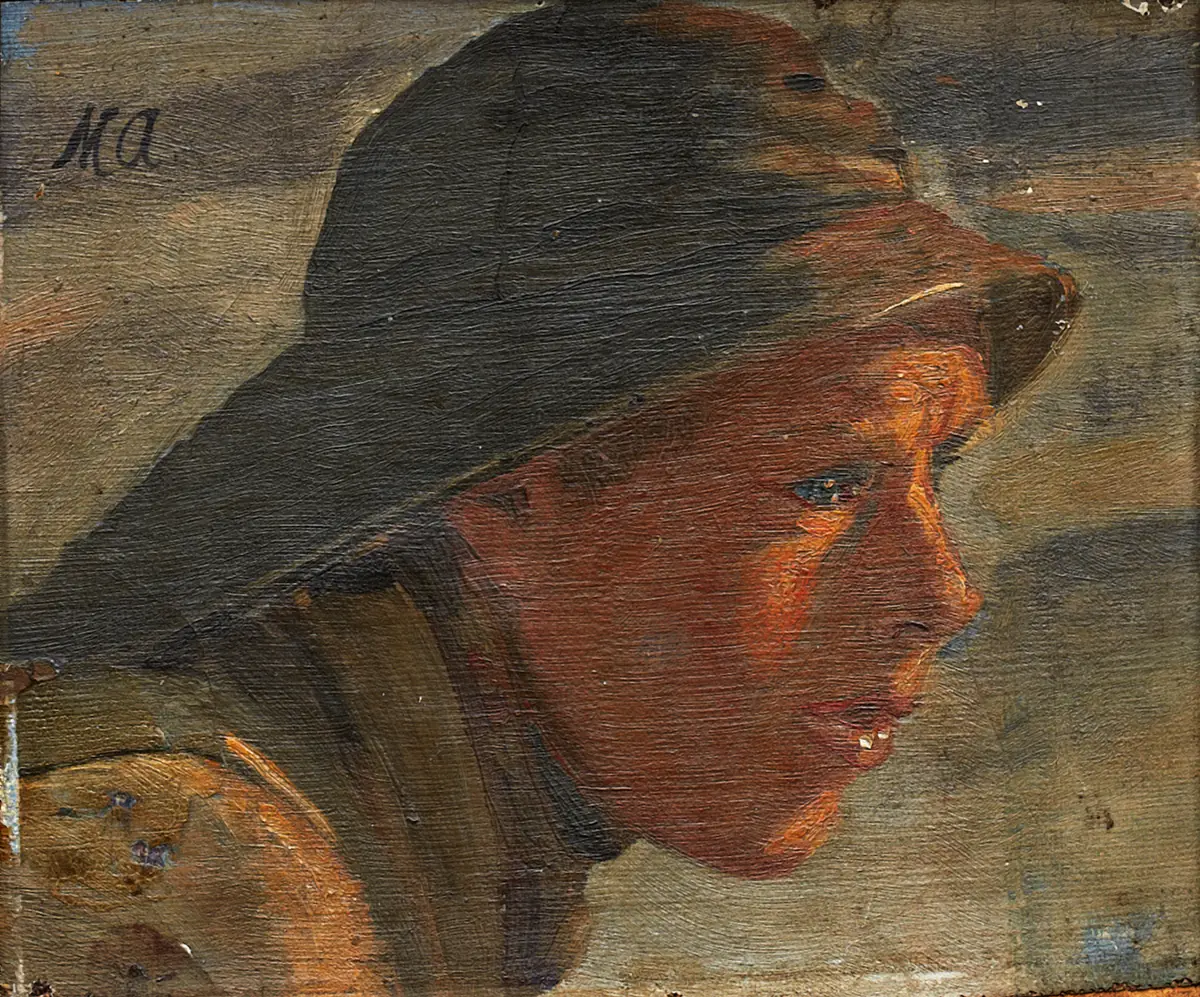Étude d'un visage. - Michael Peter Ancher