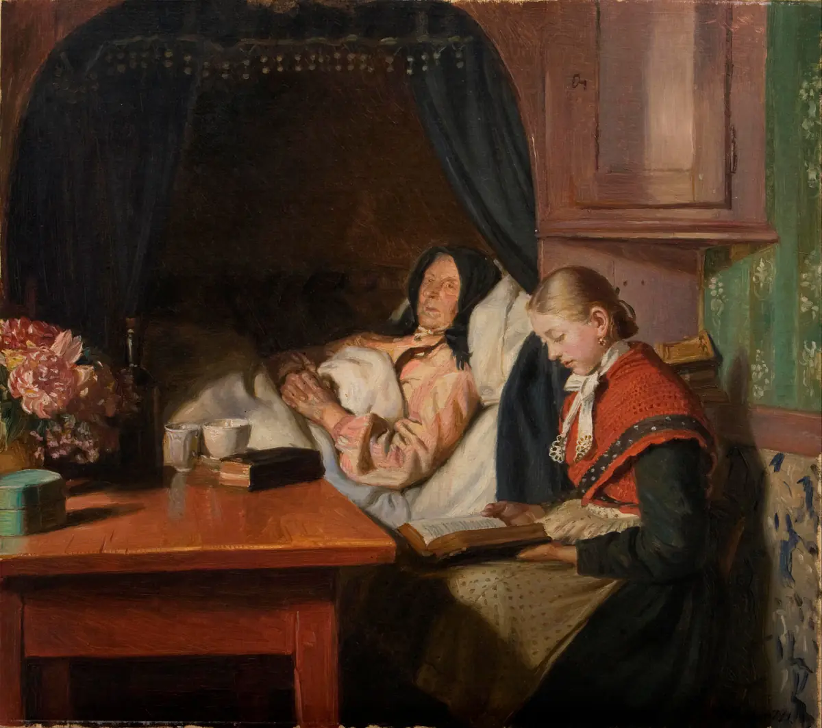 Près d'un lit de malade - Michael Ancher