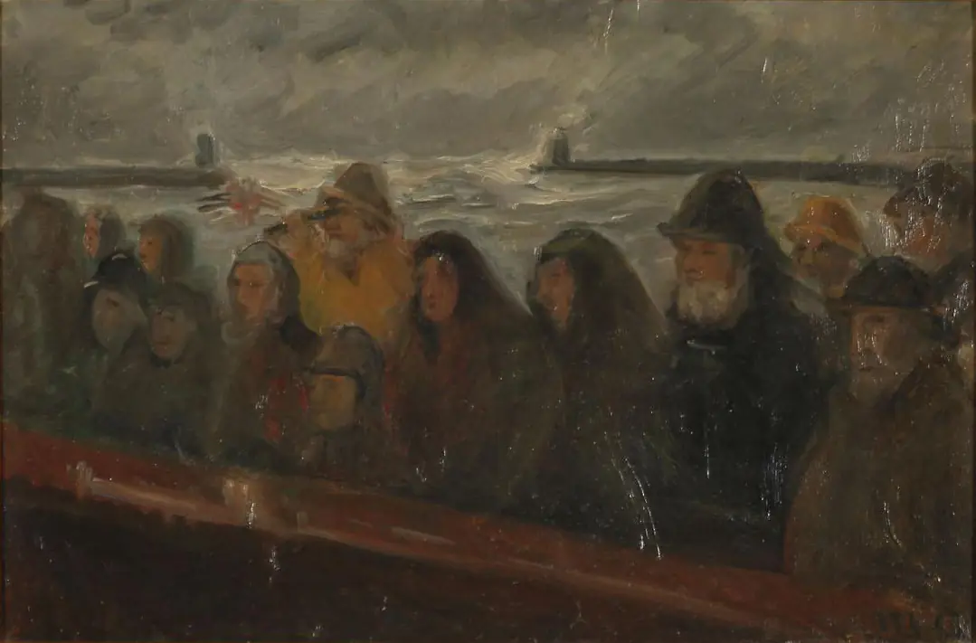 Sur la jetée. Étude. - Michael Ancher