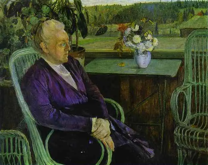 Sofia Tioutcheva dans une véranda - Mikhaïl Nesterov