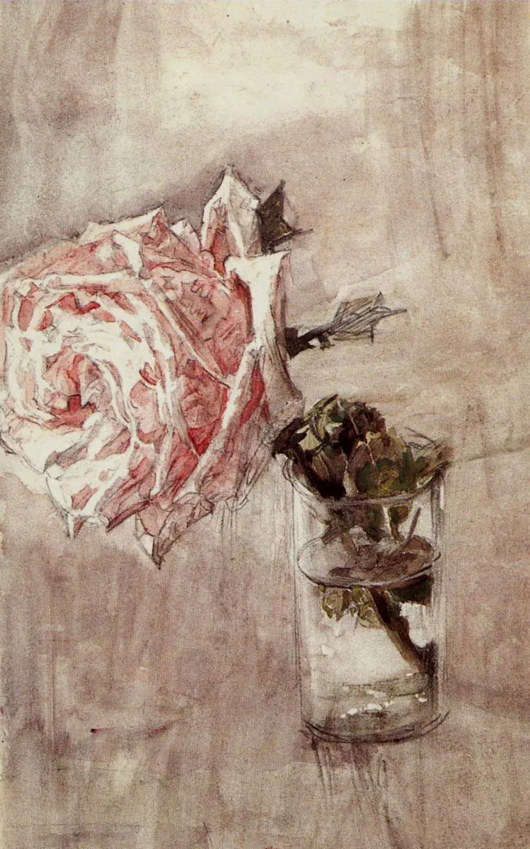 Rose dans un verre - Mikhaïl Vroubel