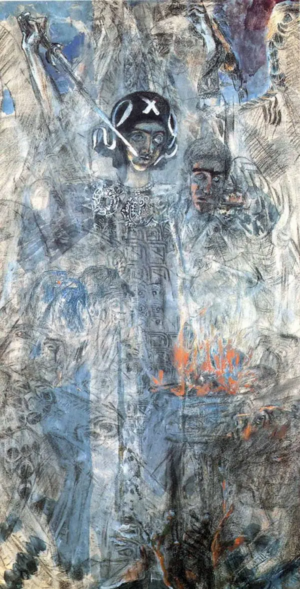 La Vision du prophète Ézéchiel - Mikhaïl Vroubel