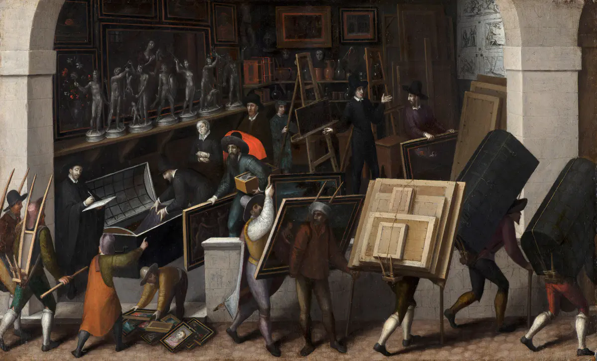 La confiscation du contenu d'un atelier de peintre - Monogrammiste de Brunswick