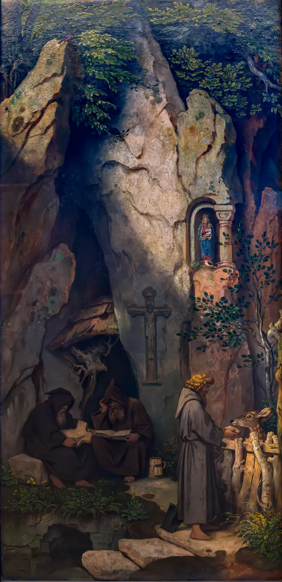 Ermite dans une grotte rocheuse - Moritz von Schwind