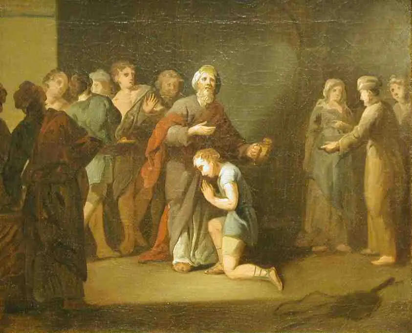Samuel oint David. - Nicolai Abildgaard