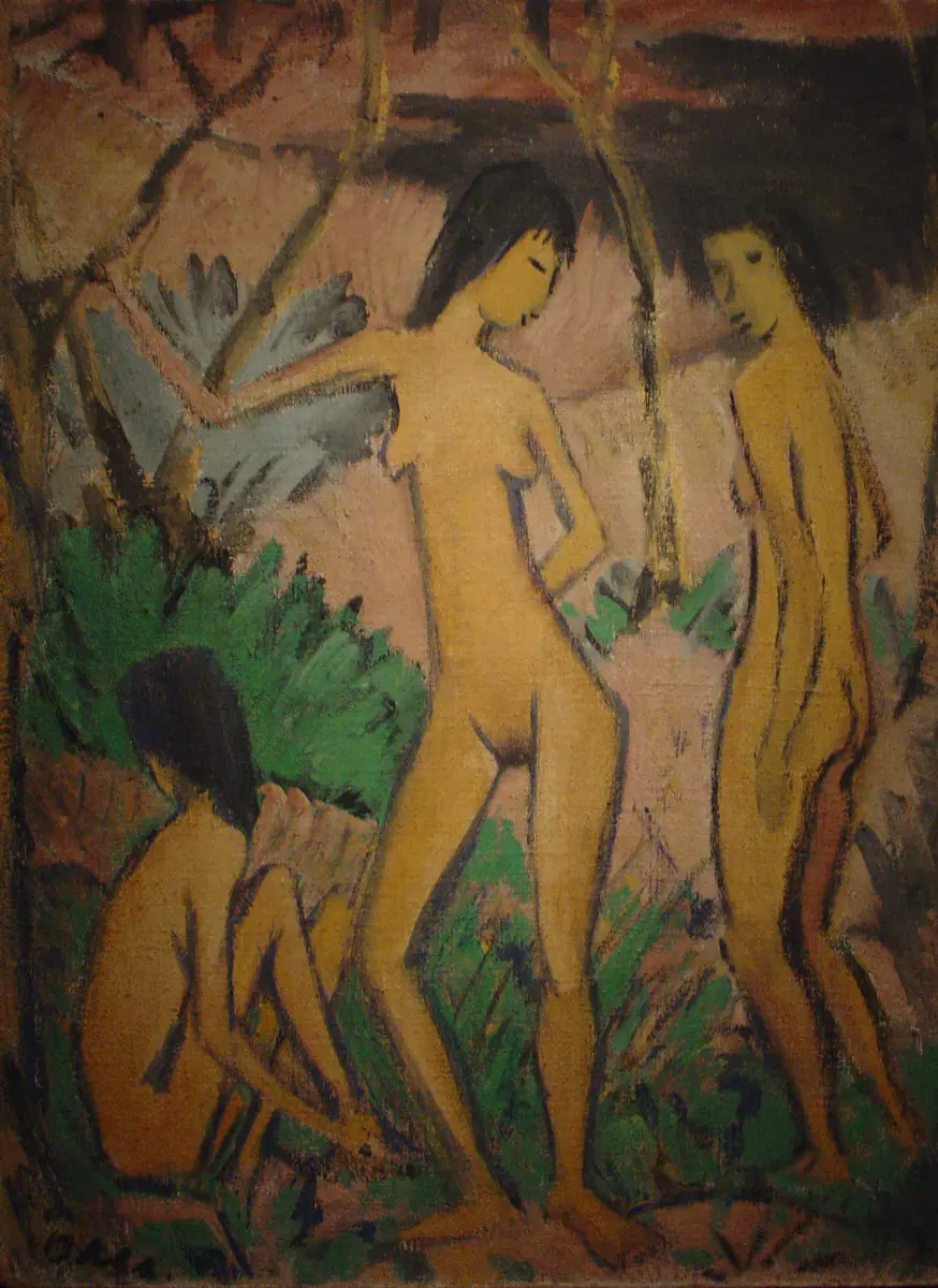 Trois nus dans un paysage - Otto Mueller