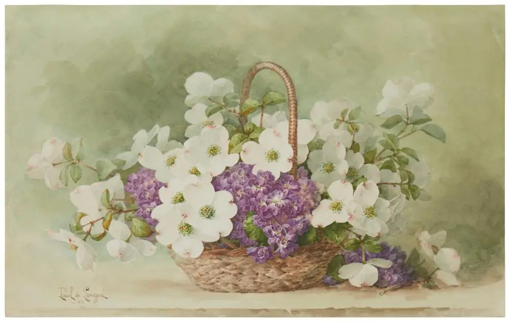 Fleurs dans un panier — 1897 - Paul de Longpré