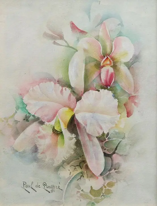 Orchidées claires - Paul de Longpré