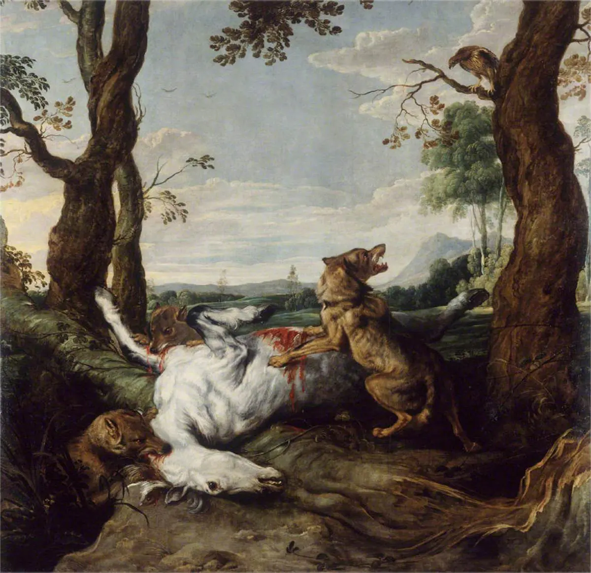 Des loups dévorant un cheval - Paul de Vos