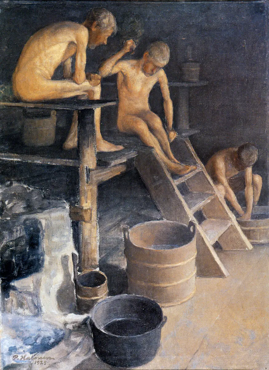Dans le sauna - Pekka Halonen
